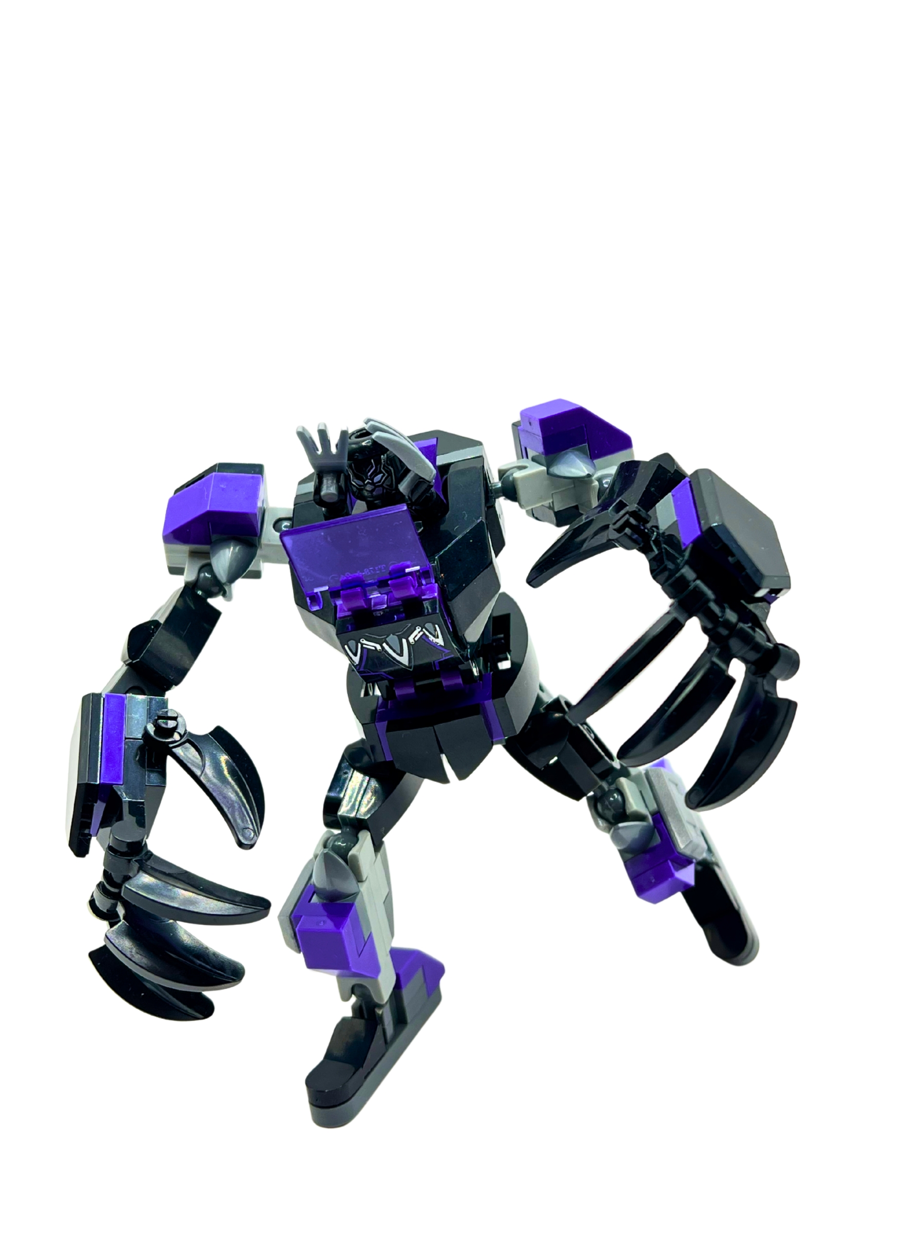 Black Panther mech in black with purple accents
