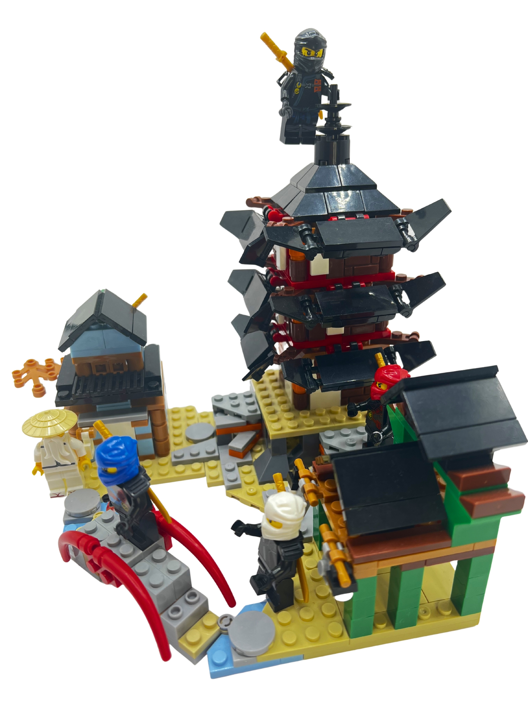 Ninja Fortress set - elevated angle showing full fortress complex with all structures